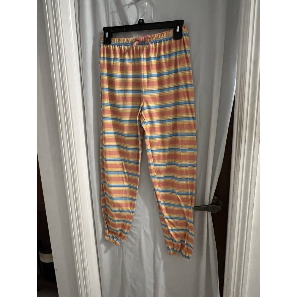 Lucky Brand Girls Multicolor Striped Pajama Bottoms Sz L 14/16 Flame Resistant